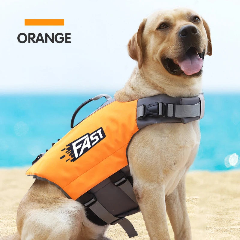 Dog Life Vest Reflective Adjustable Swim Safety Jacket