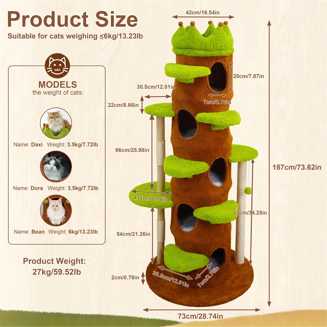 BINGOPAW Multi Level Indoor Cat Tower With Scratching Posts
