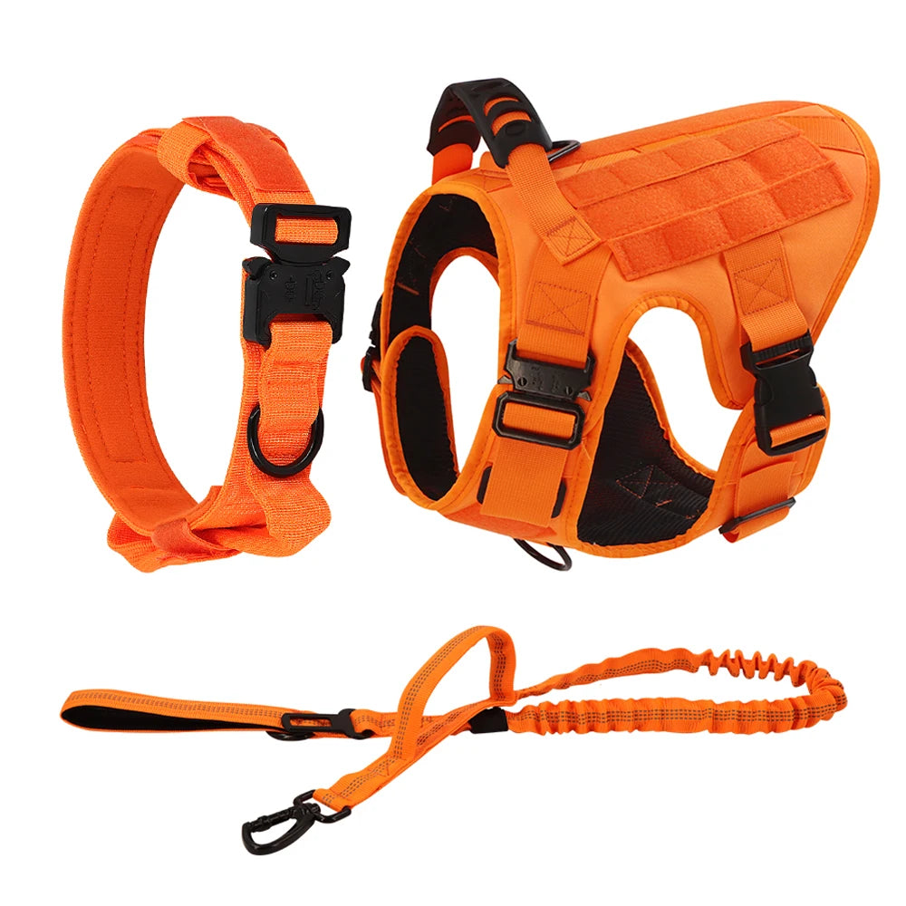 Military Camouflage Nylon Dog Harness With Adjustable Vest