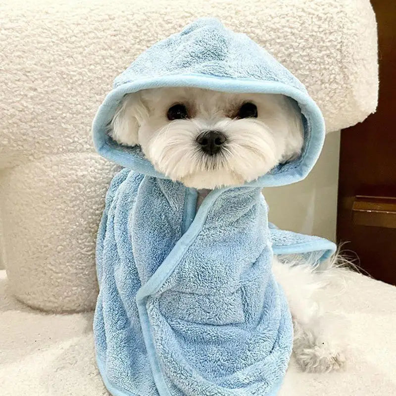 LKEEP Pet Bathrobe Towel With Cap Super Absorbent After Bath