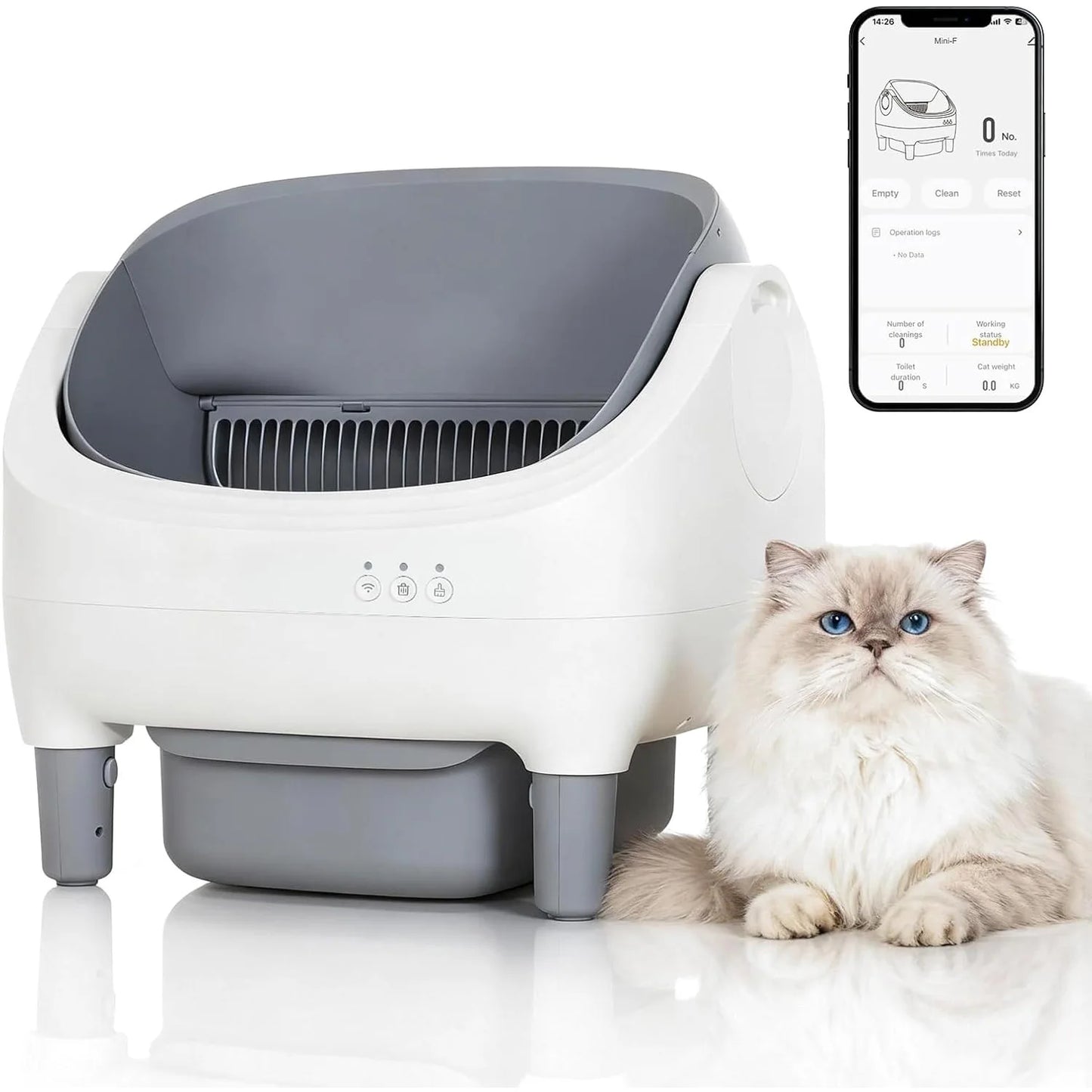 HiMISS App Controlled Self Cleaning Cat Litter Box Odor Control