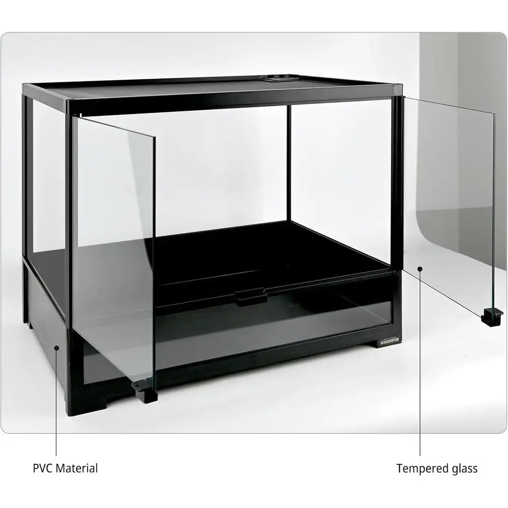 Tempered Glass Reptile Tank With Double Doors And Top Vent