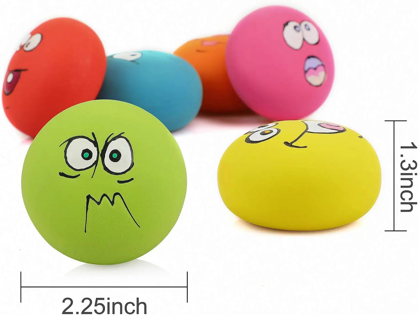Smile Face Dog Squeaky Balls For Small Puppies Latex Toys