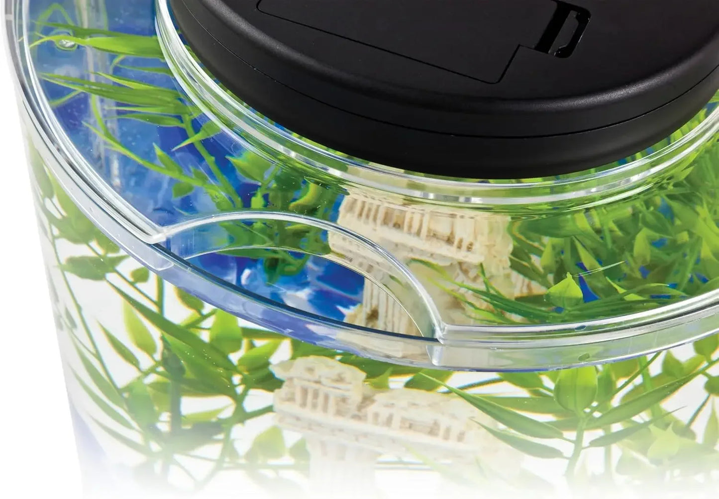 Half Moon Aquarium Kit With LED Light For Betta Tanks