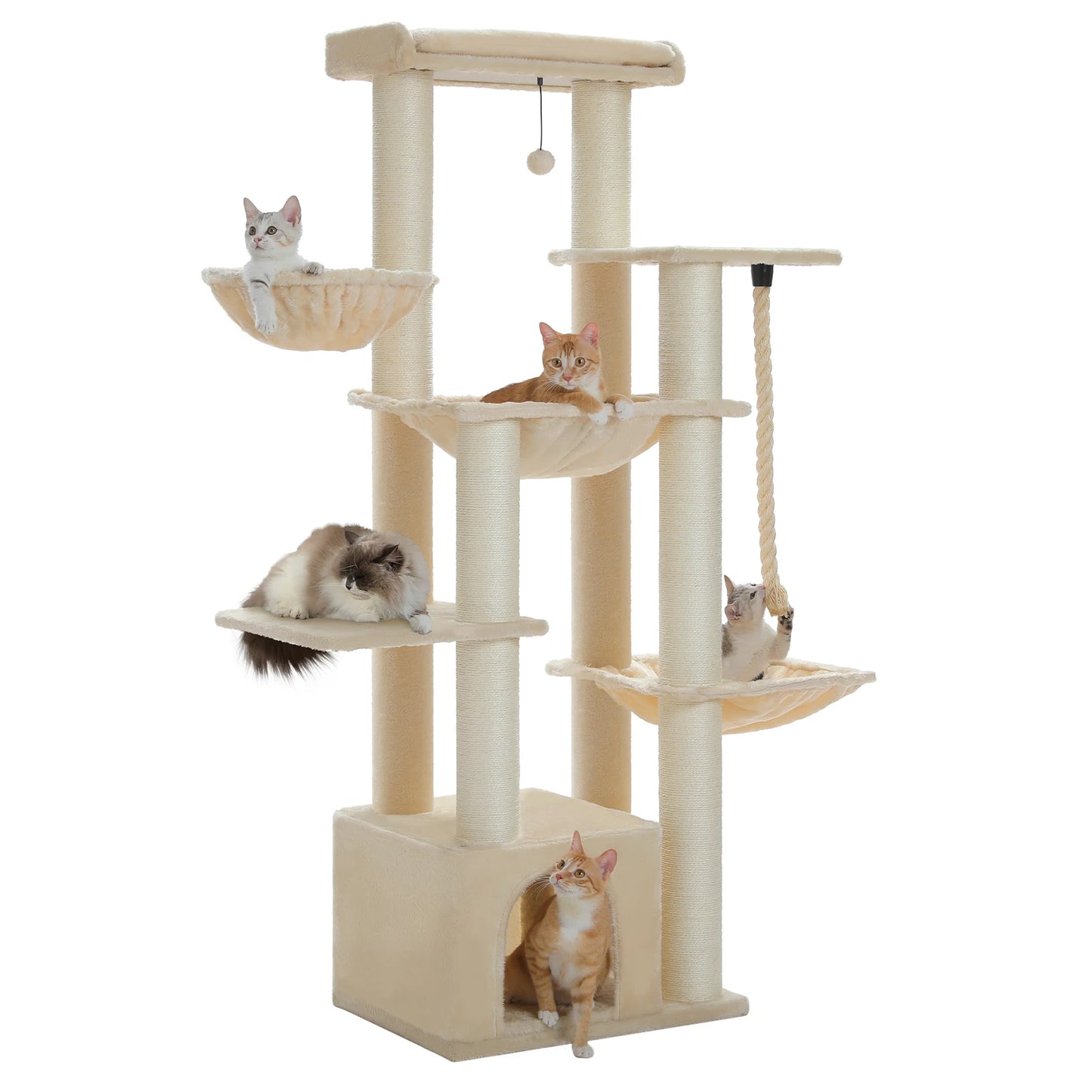 PAWZ Road Cat Tree Tower With Scratching Posts And Hammocks