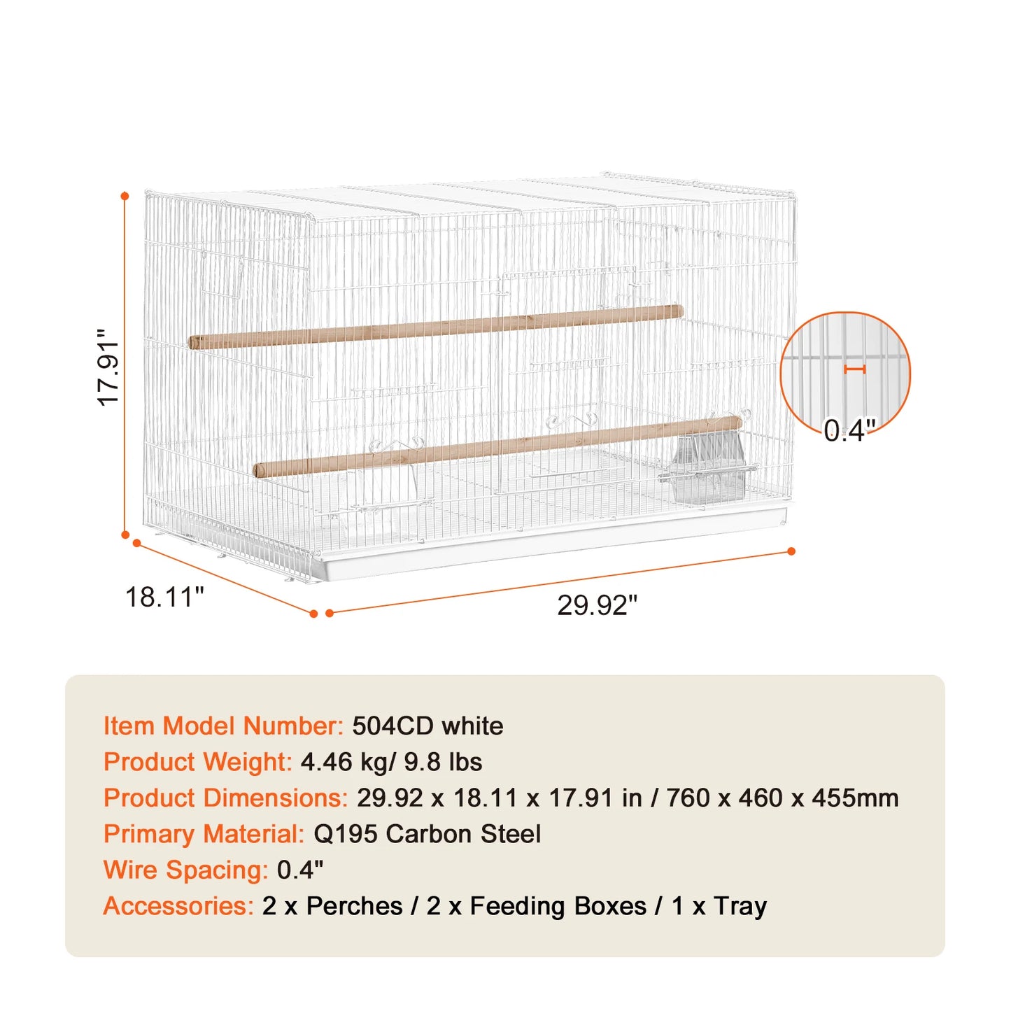 SucceBuy Flight Bird Cage With Divider Stackable For Travel Birds