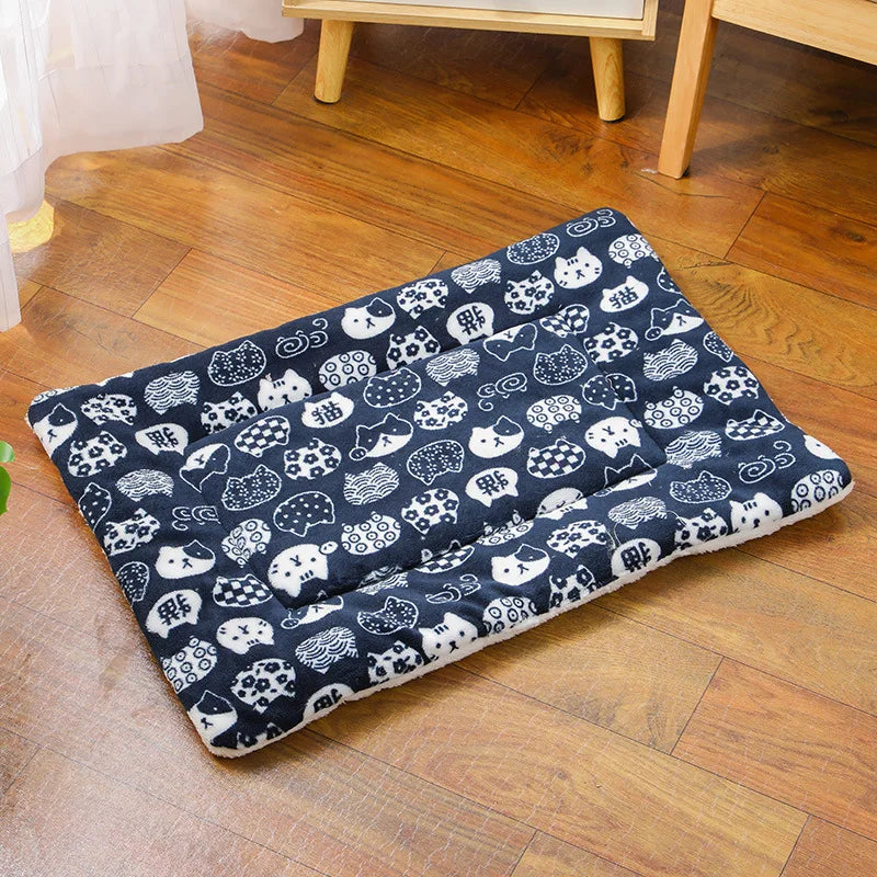Breathable Flannel Cat Mat Thick Cushioned Sleeping Bed For Small Pets