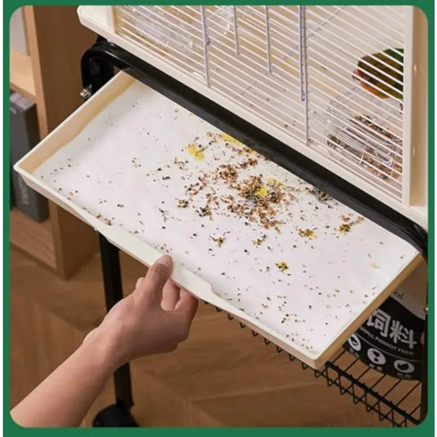 100Pcs Bird Cage Liner Papers, Precut Absorbent Cushions For Parrots