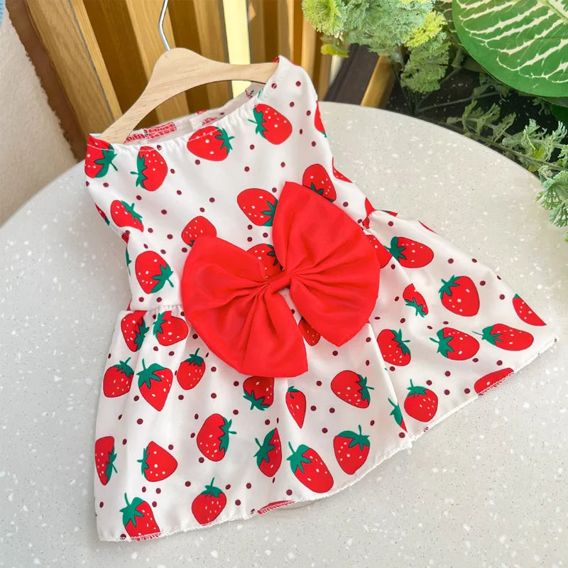 Puppy Princess Lace Dress For Small Medium Dogs Bow Skirt