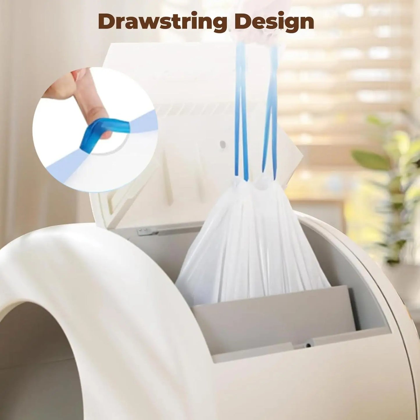 Cat Litter Bags 60 Pack Durable Drawstring Liners for Self-Cleaning