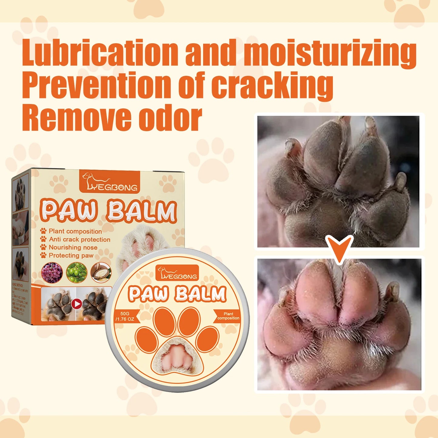 YEGBONG Pet Paw Moisturizing Cream Nourishing Repair For Cracked Pads