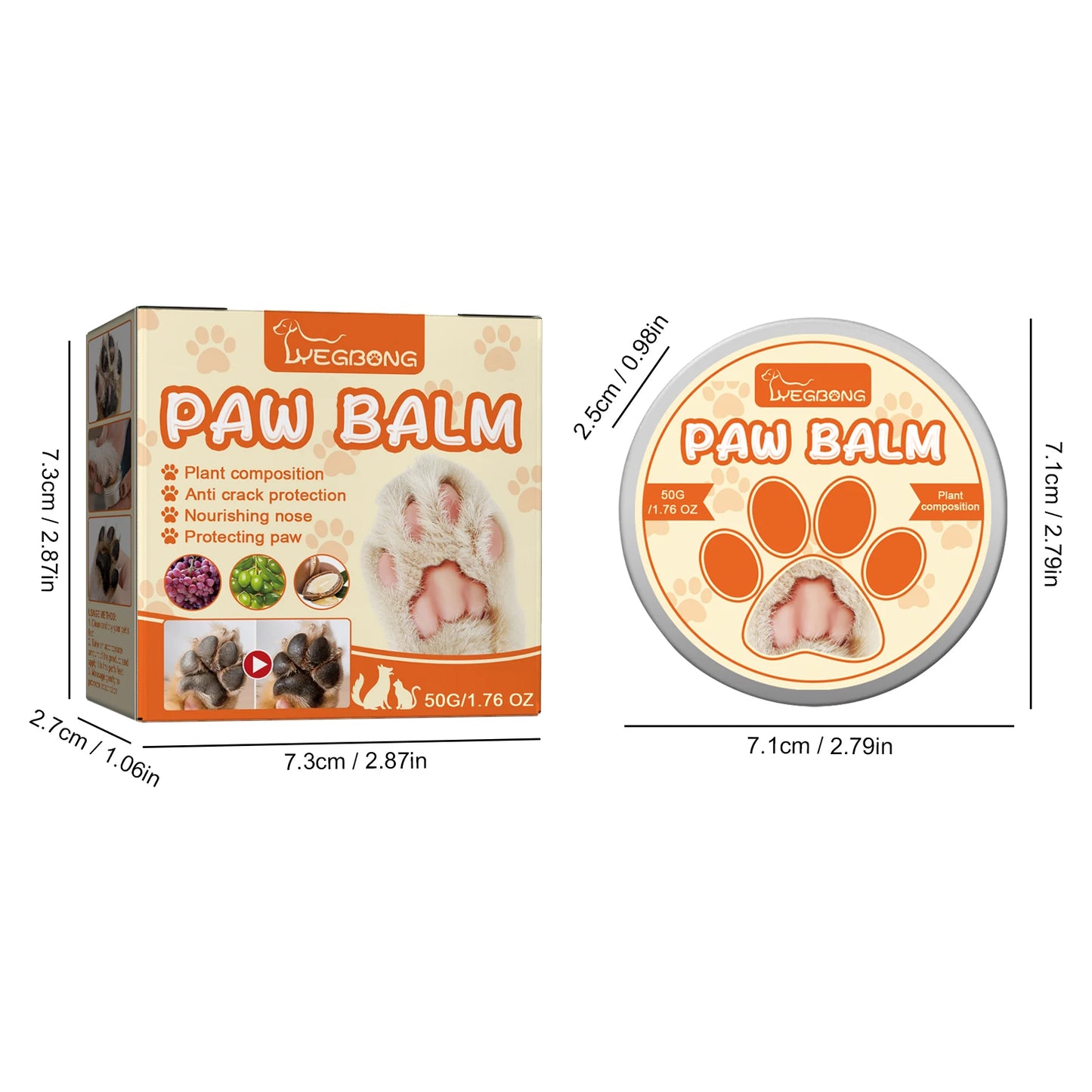 YEGBONG Pet Paw Moisturizing Cream Nourishing Repair For Cracked Pads