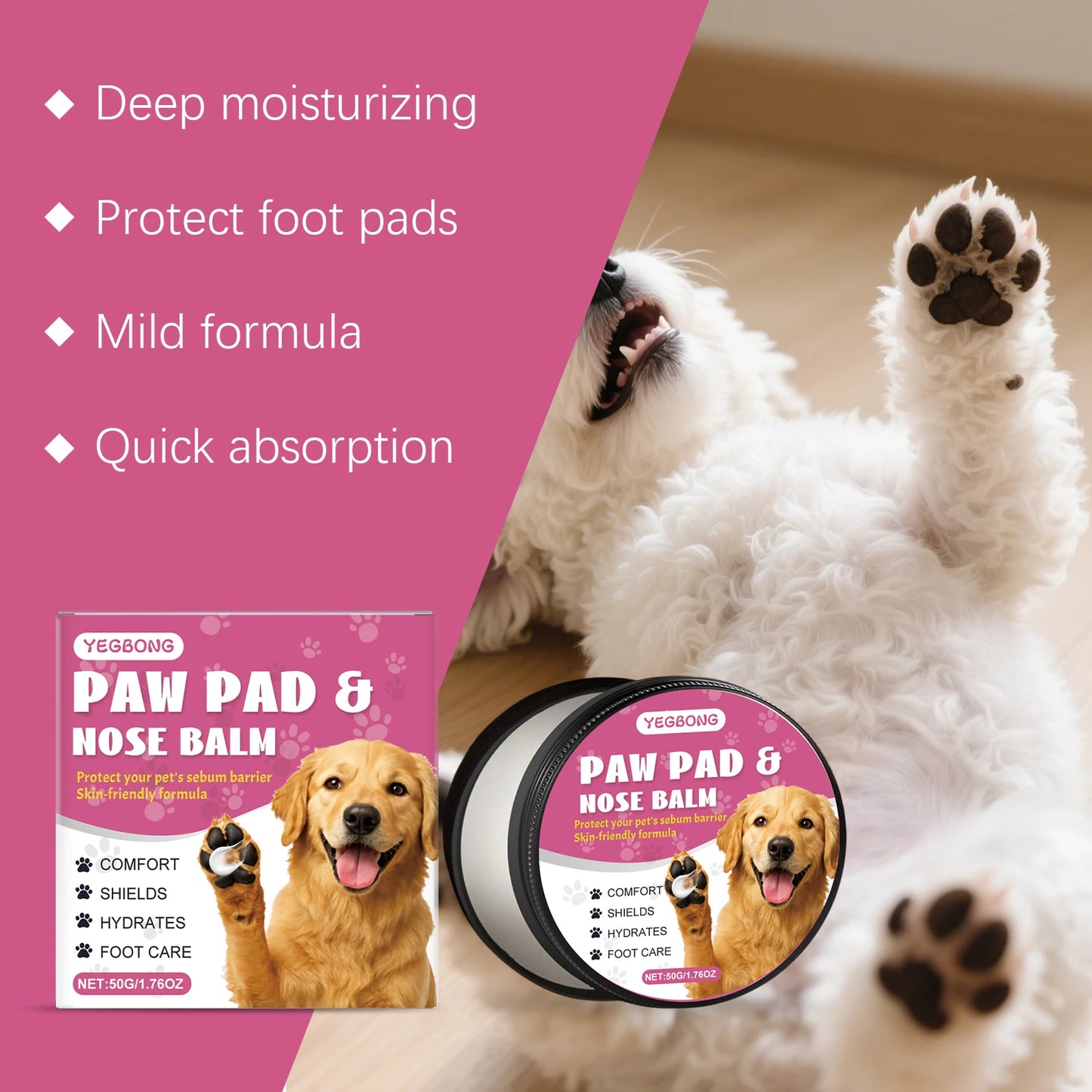 YEGBONG Natural Pet Paw Care Cream for Dogs and Cats