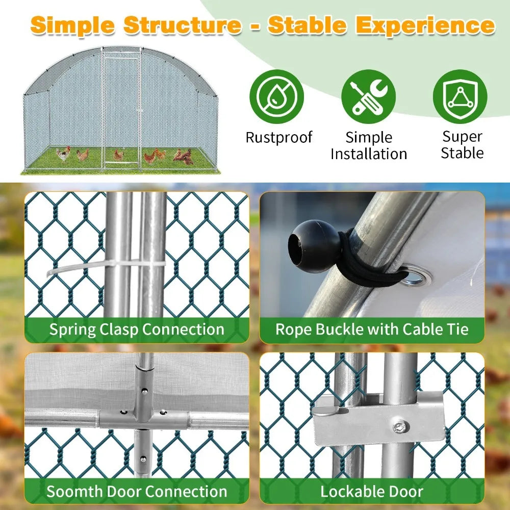 Metal Walk In Chicken Coop Run Cage And Rabbit Hutch