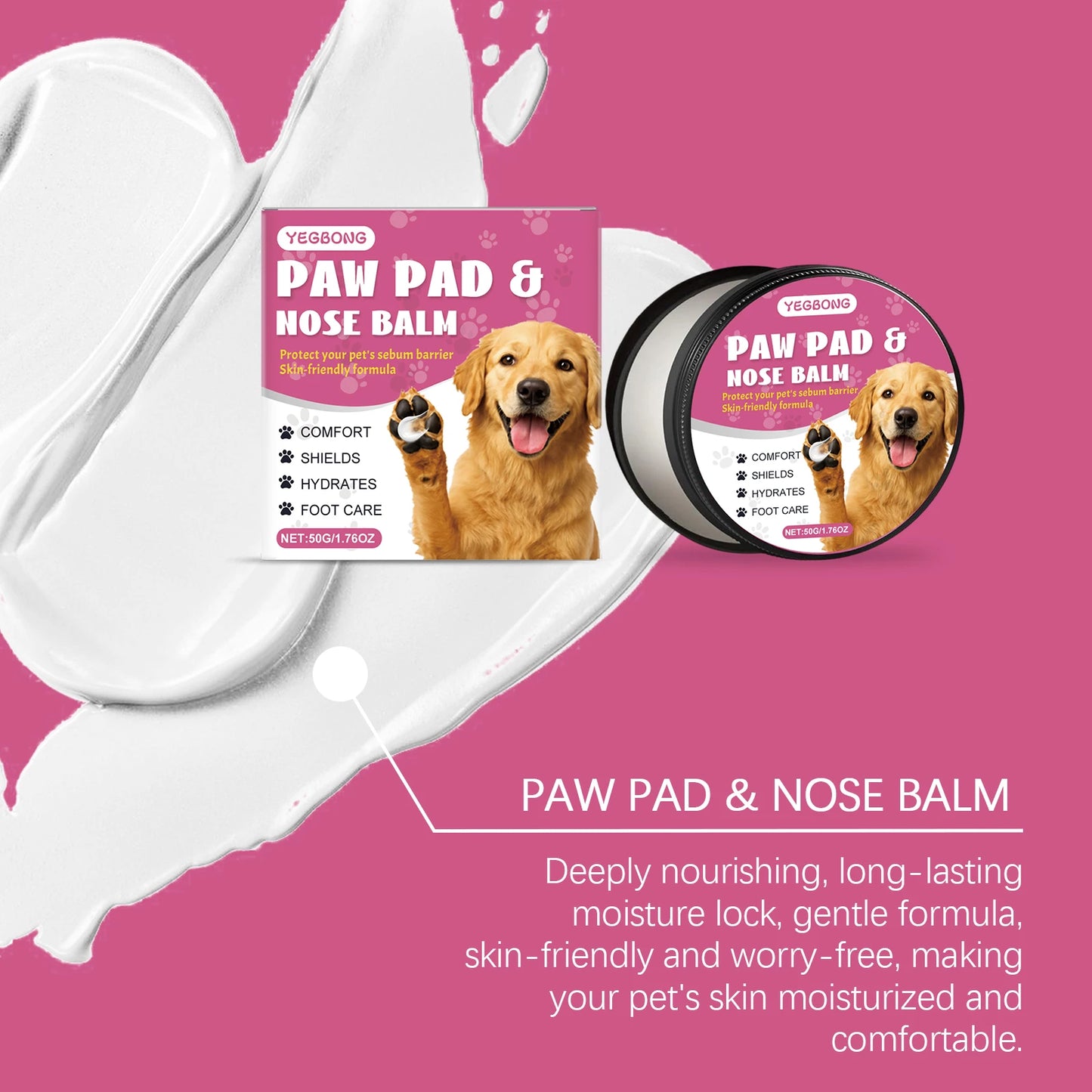 YEGBONG Natural Pet Paw Care Cream for Dogs and Cats