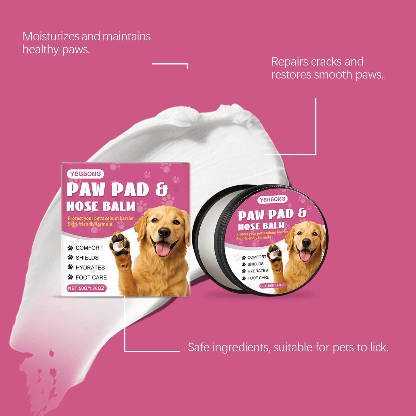YEGBONG Natural Pet Paw Care Cream for Dogs and Cats