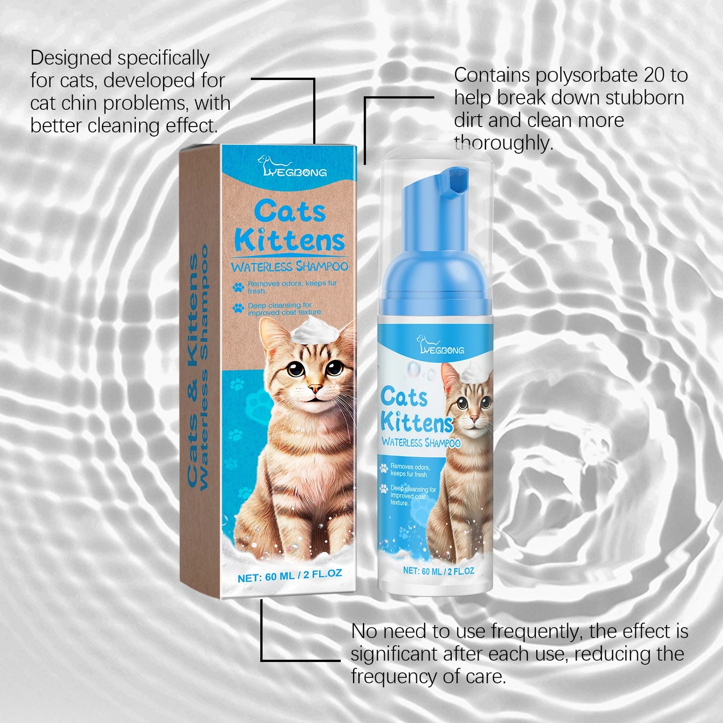 YEGBONG Cat NoRinse Cleaning Mousse Gentle Grooming