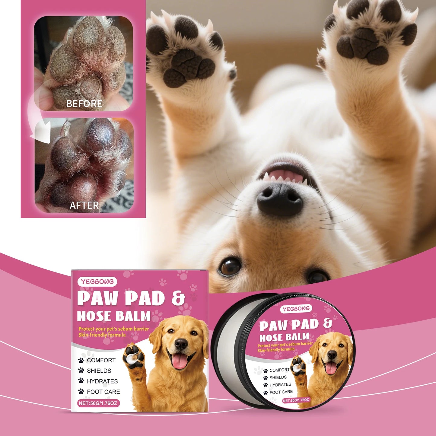 YEGBONG Natural Pet Paw Care Cream for Dogs and Cats