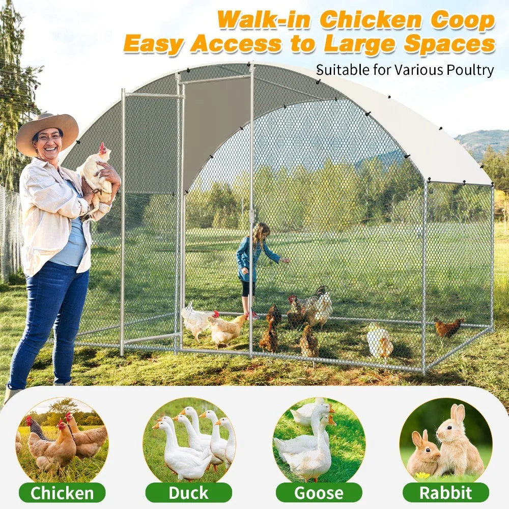 Metal Walk In Chicken Coop Run Cage And Rabbit Hutch