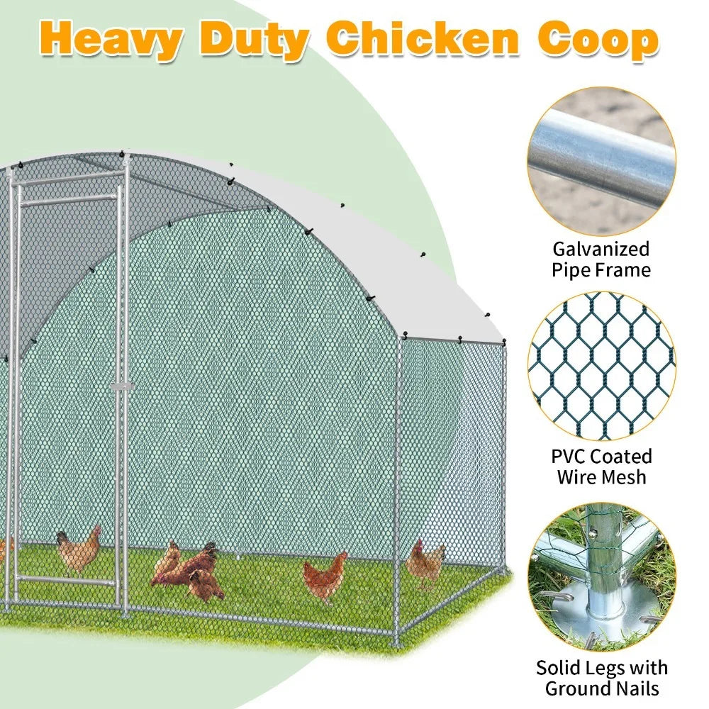 Metal Walk In Chicken Coop Run Cage And Rabbit Hutch