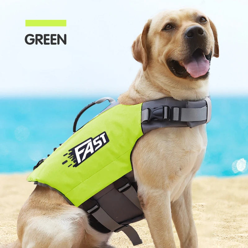 Dog Life Vest Reflective Adjustable Swim Safety Jacket