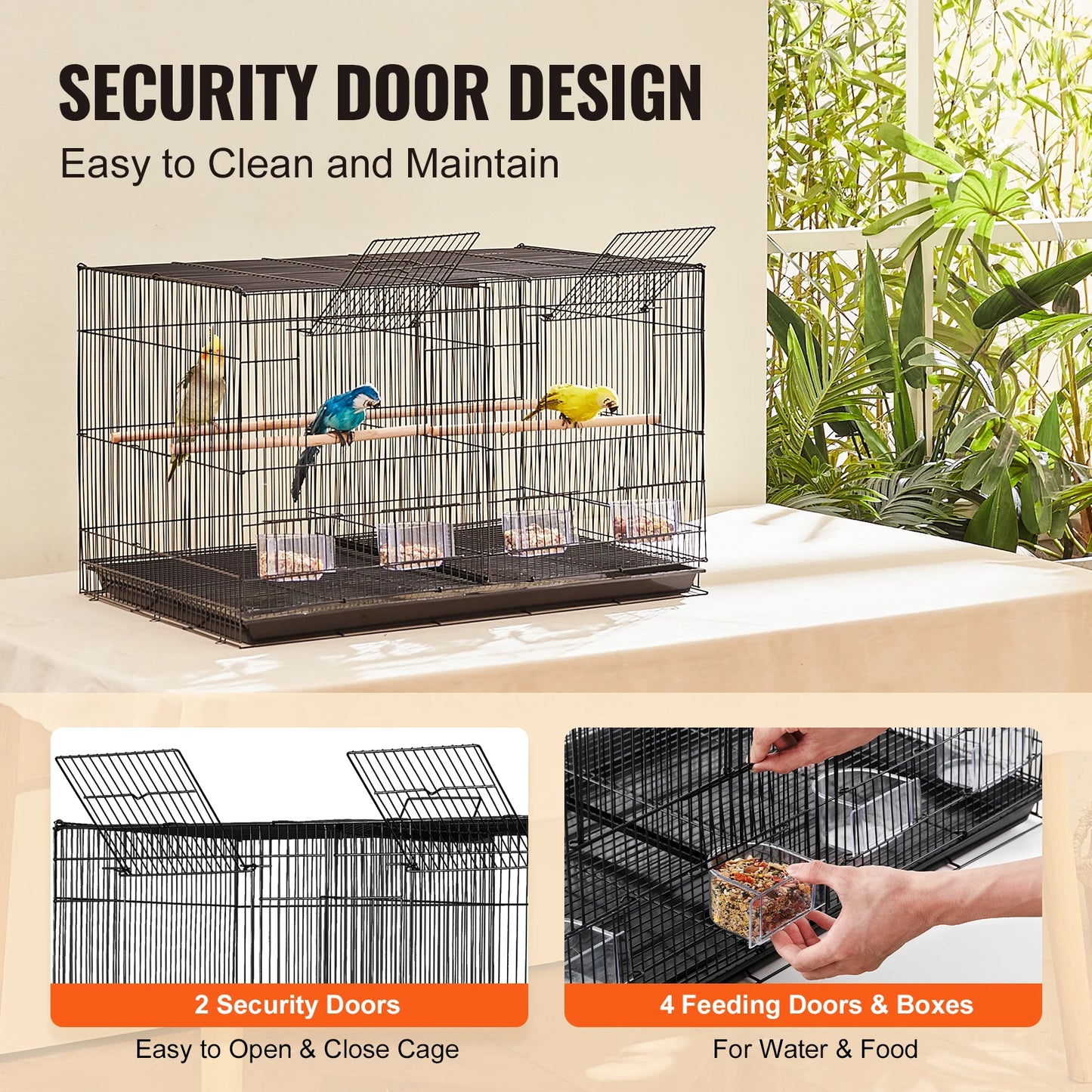 SucceBuy Flight Bird Cage With Divider Stackable For Travel Birds