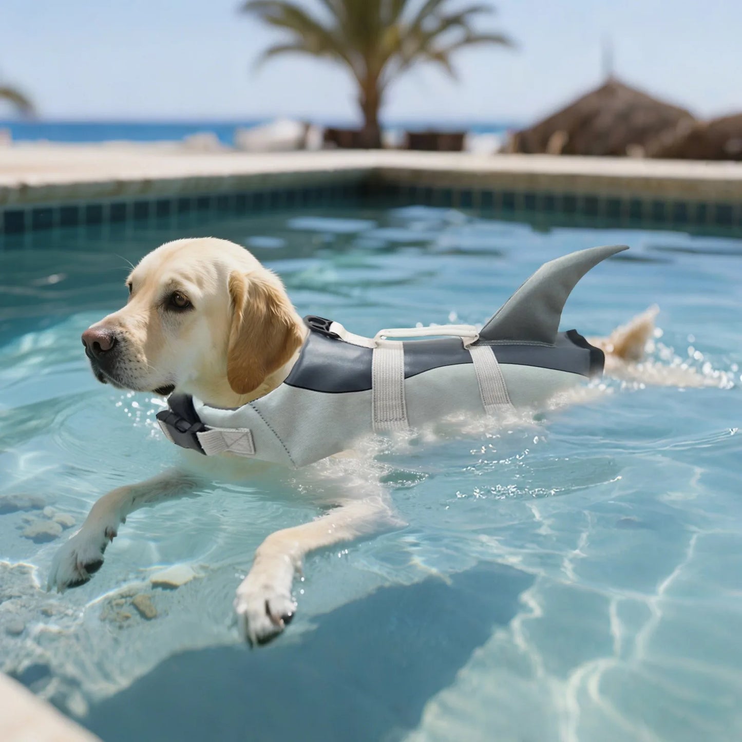 Durable Dog Life Jacket With Handle For Buoyancy Safety
