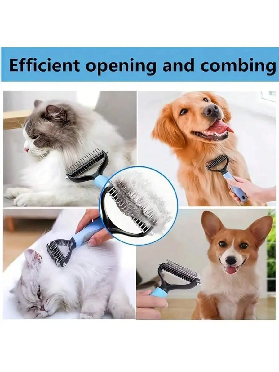 Pet Fur Cutter Double Sided Grooming Brush For Dogs