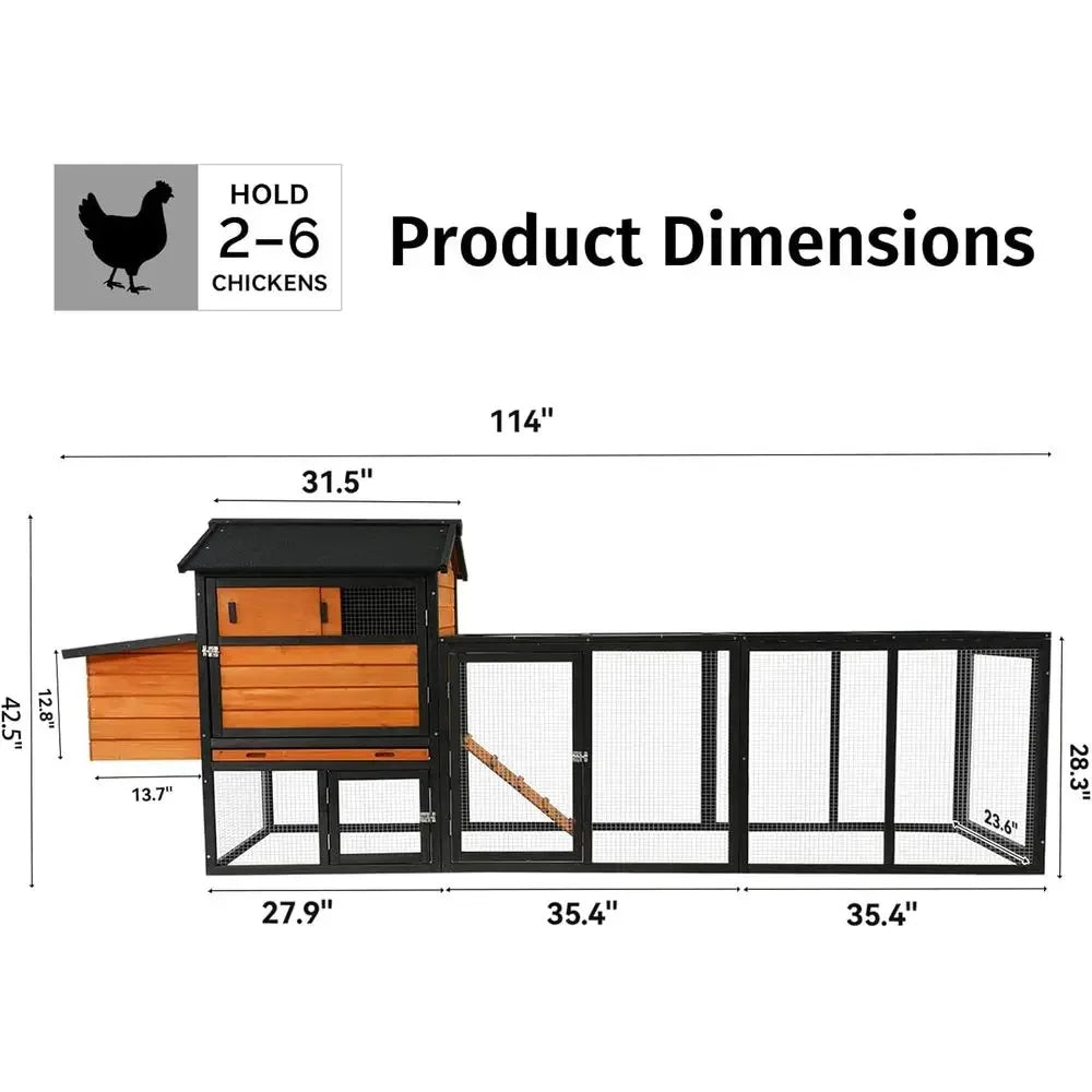 Wooden Chicken Coop For Three To Six Chickens In Backyard