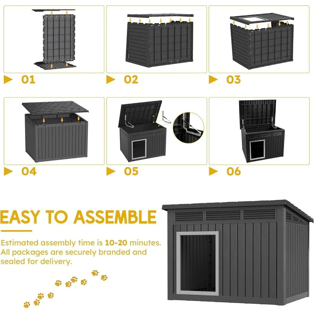 Indoor and Outdoor Weatherproof Dog House With Removable Roof