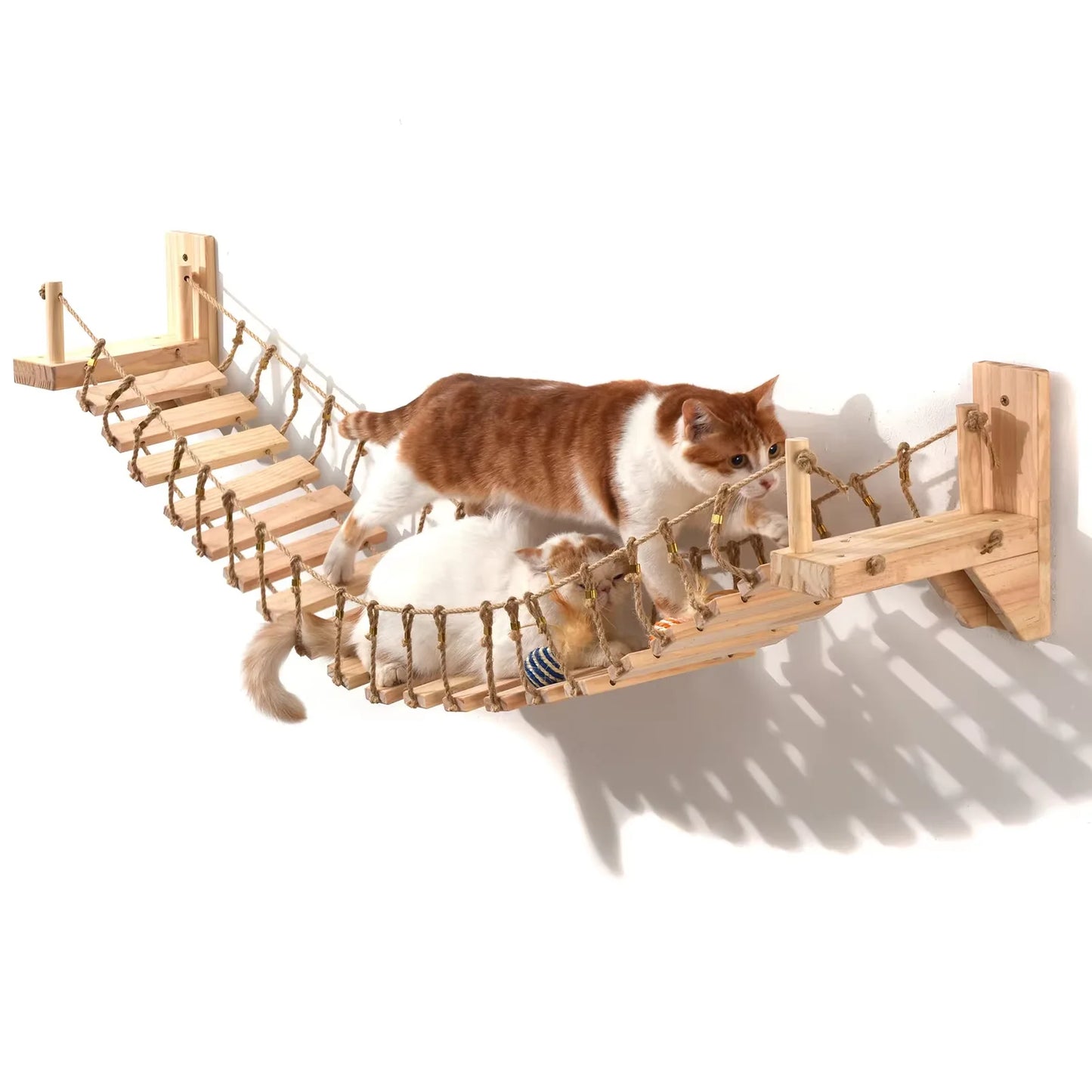 Wall Mounted Cat Rope Bridge With Sisal Climbing For Cats