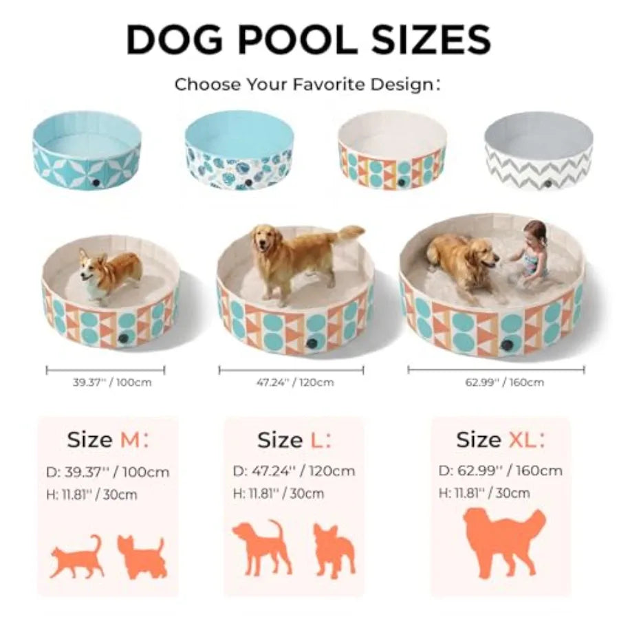 Foldable Dog Pool Portable Heavy-Duty Plastic Puppy Bathing Pool