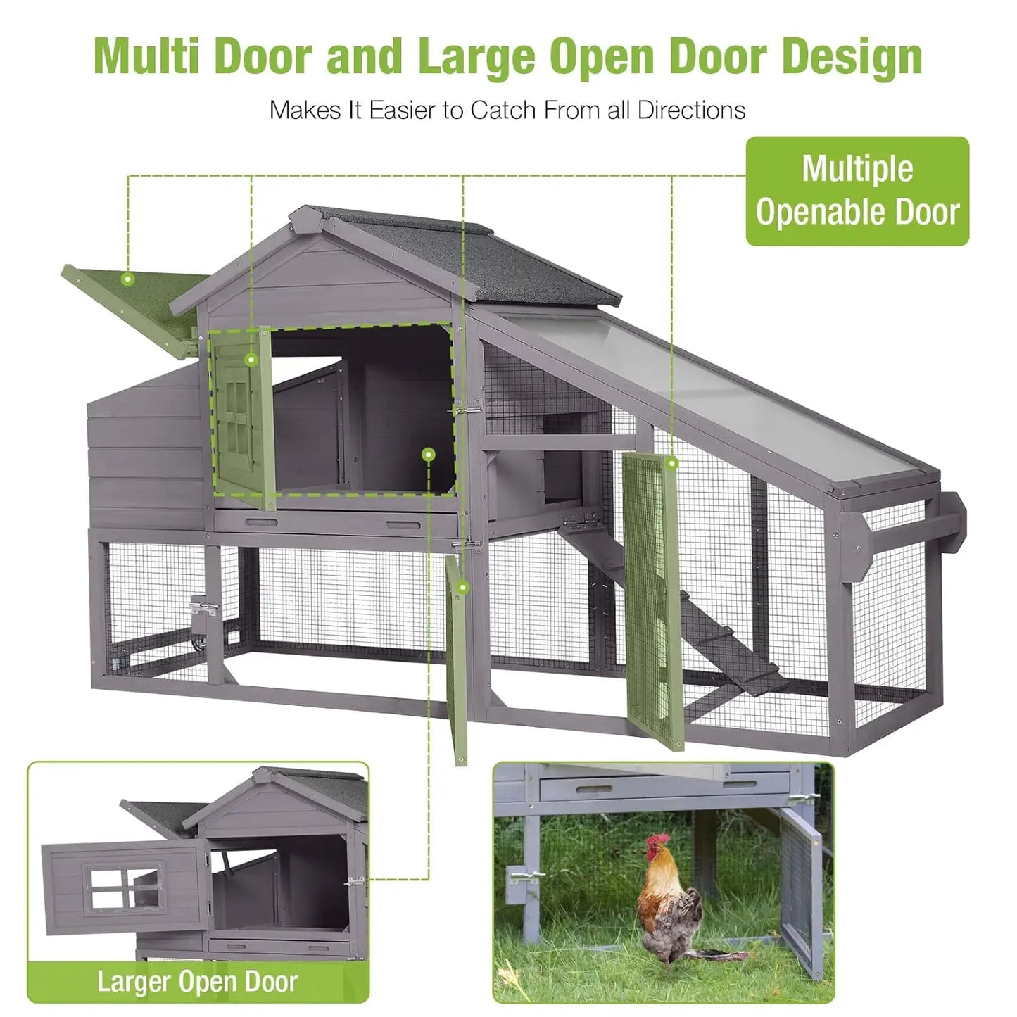 Mobile Chicken Coop On Wheels For 2-4 Chickens Outdoor Shelter
