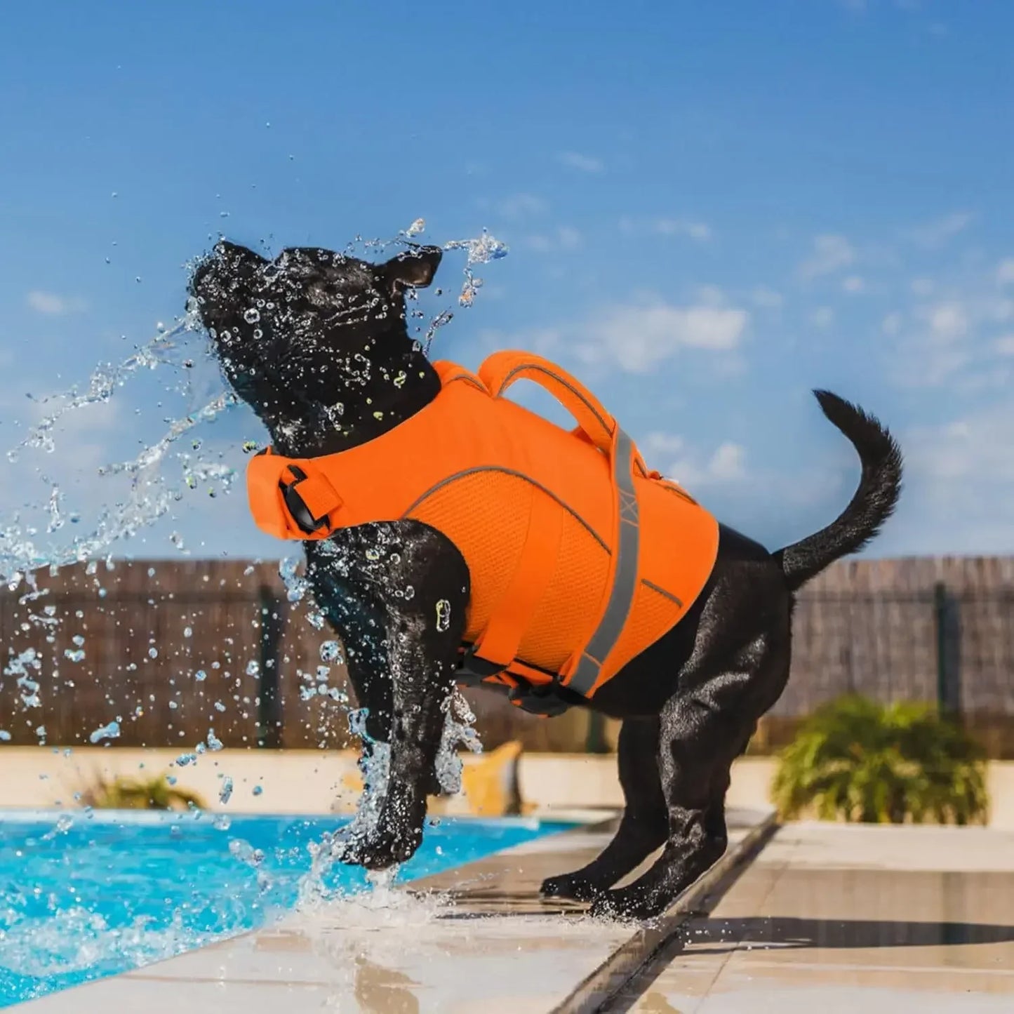 Durable Mesh Dog Life Jacket With Ergonomic Rescue Handle Reflective