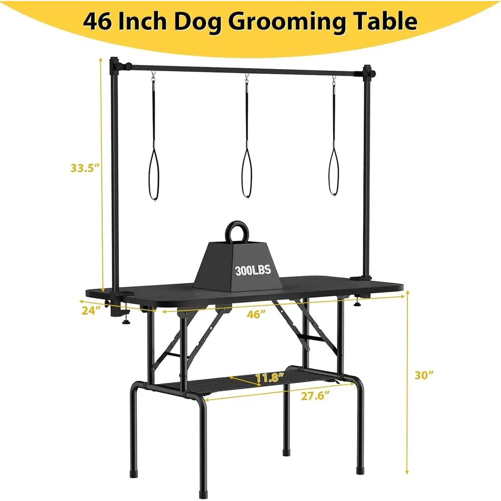 Adjustable Pet Grooming Table With Arm Noose And Mesh Tray