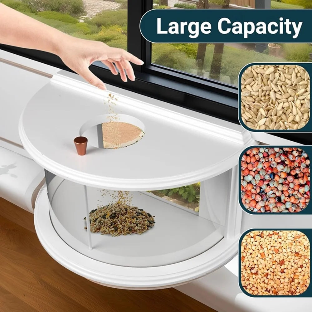 Window Bird Feeder With 180 Clear View Recessed Mount