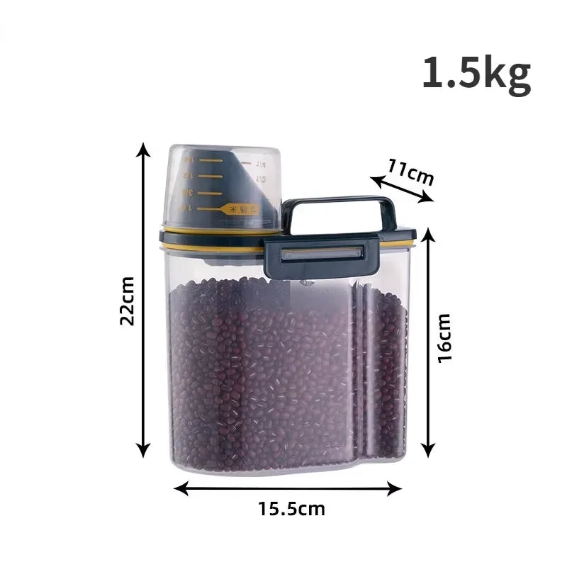 Dog And Cat Food Storage Container With Measuring Cup