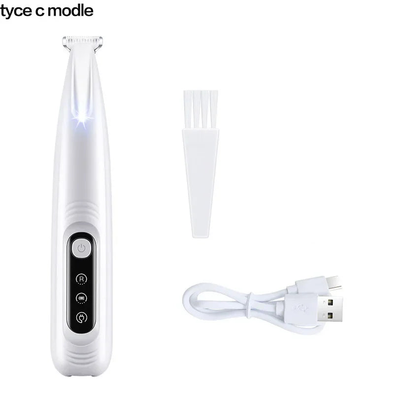 Dog Paw Trimmer With LED Light Waterproof Display For Grooming