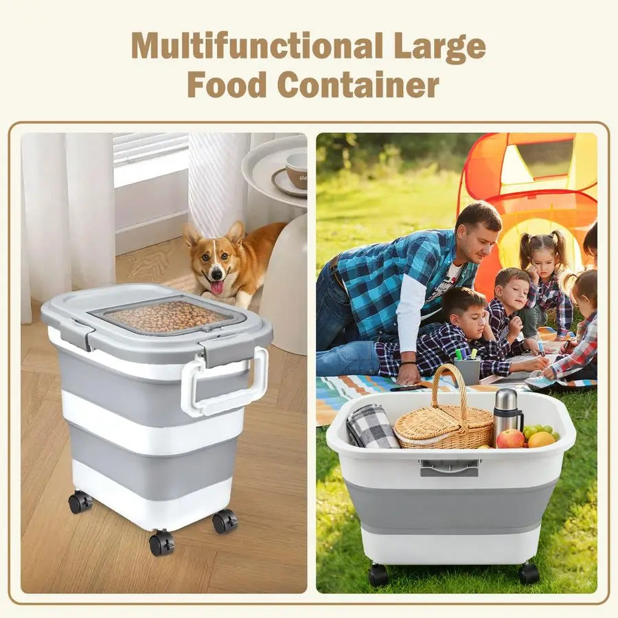 XMSJ Collapsible Airtight Rice and Pet Food Storage Container