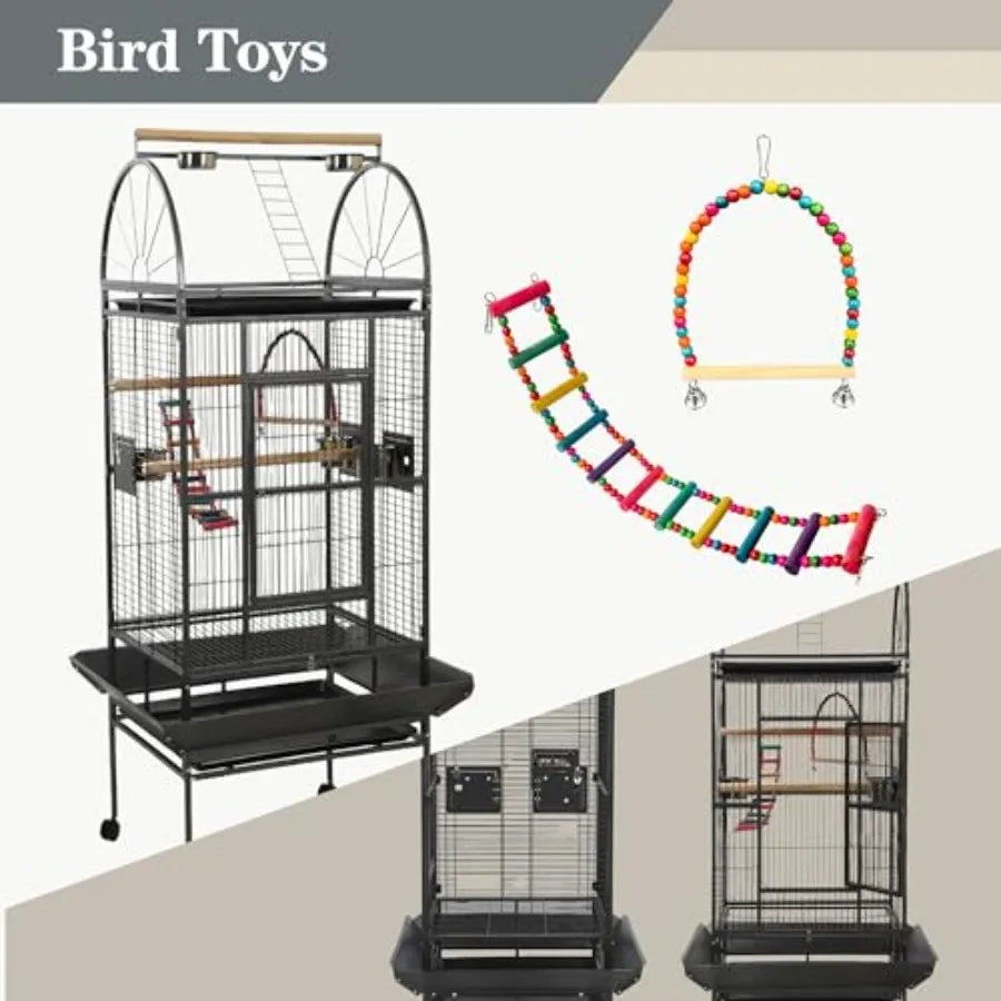 Pine Wood Bird Cage Flight Cage for Parrots and Birds