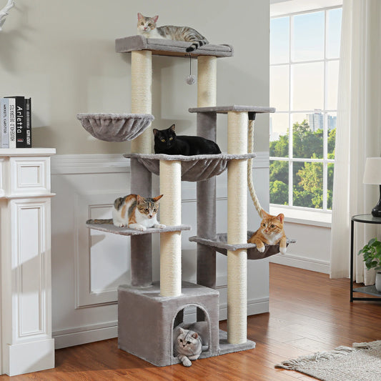 PAWZ Road Cat Tree Tower With Scratching Posts And Hammocks