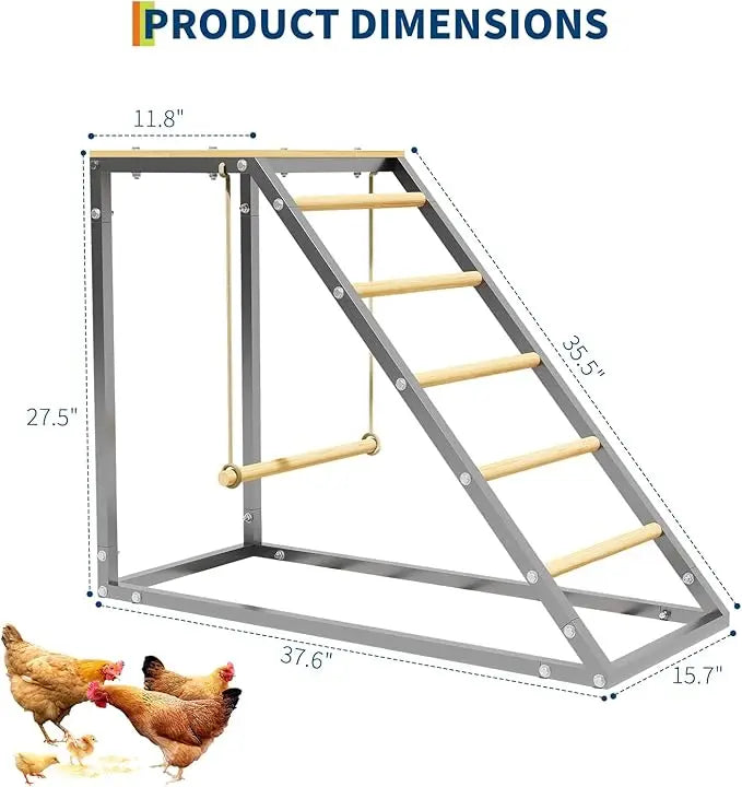 Chicken Perch For Coop With Ladder Design Weatherproof Roost