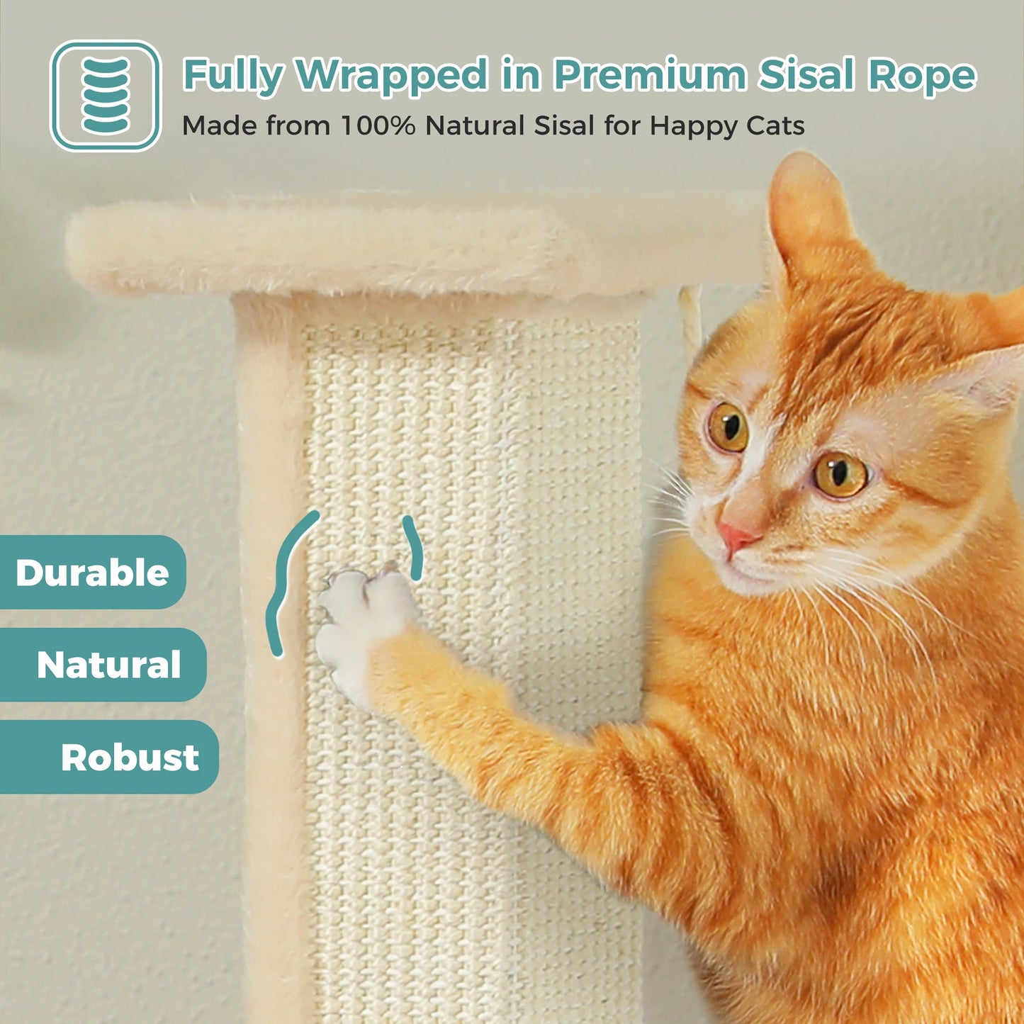 PAWZ Road Large Cat Scratching Post With Sisal Ball Toy