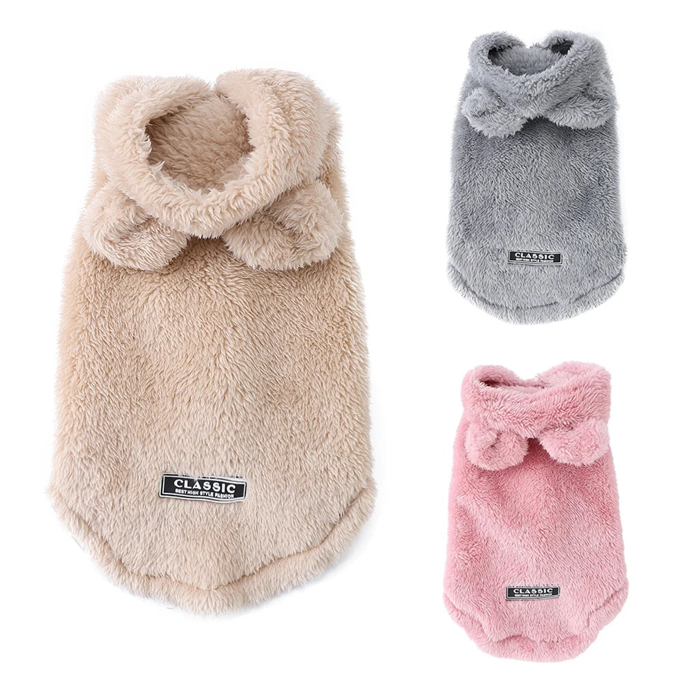 Holapet Winter Pet Hoodie Coat Cozy Fleece For Small Dogs