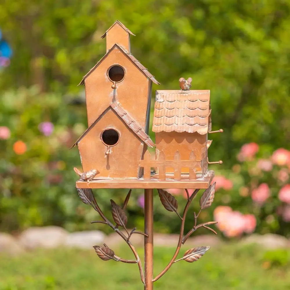 Multi-Birdhouse Stakes With Adjustable Directions For Gardens