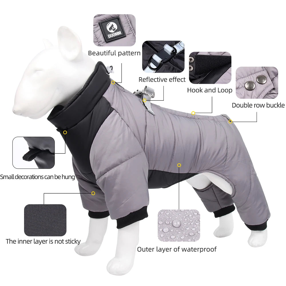 Winter Warm Waterproof Dog Jacket For Small And Medium Breeds