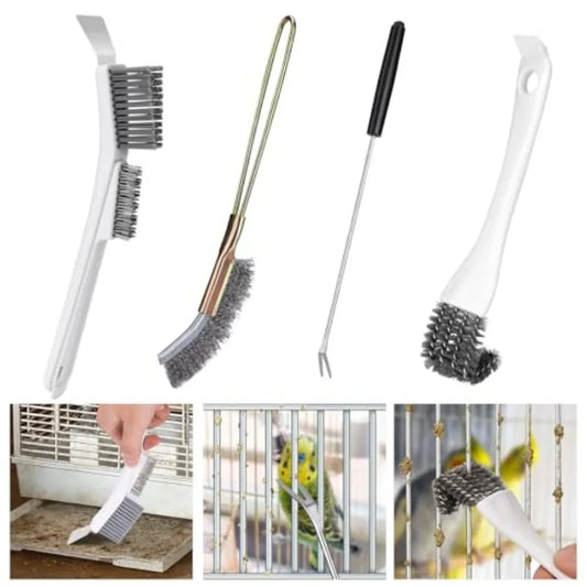 Bird Cage Cleaner Brush Kit Stainless Steel Cleaning Tools