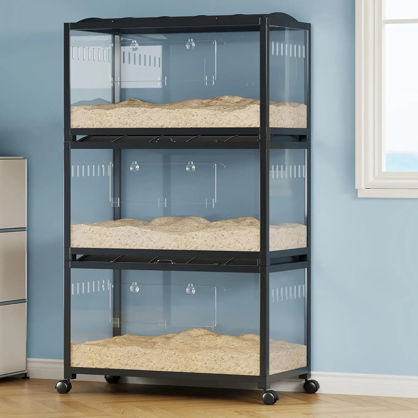 HiMISS Chew-Proof Metal Hamster Cage Stackable Small Animal Habitat