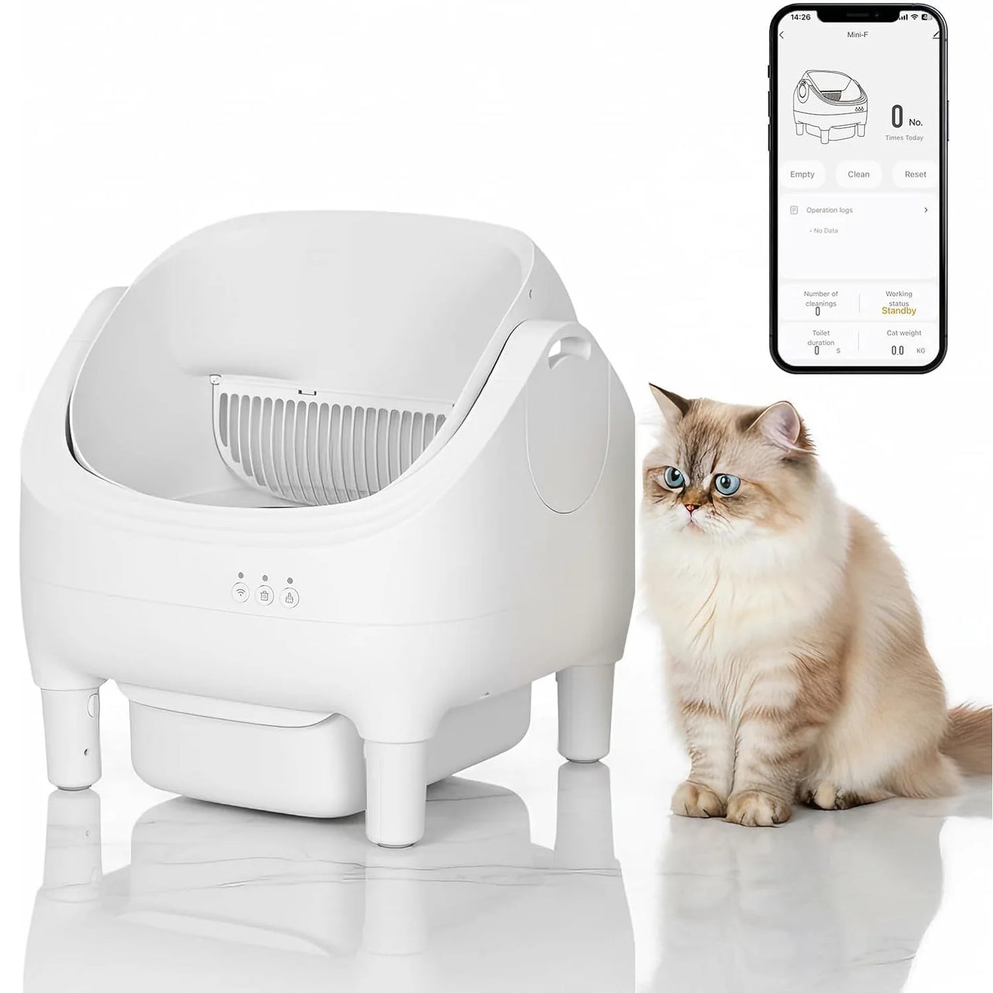 HiMISS App Controlled Self Cleaning Cat Litter Box Odor Control