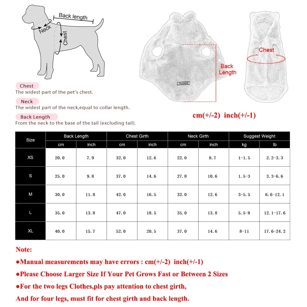 Holapet Winter Pet Hoodie Coat Cozy Fleece For Small Dogs